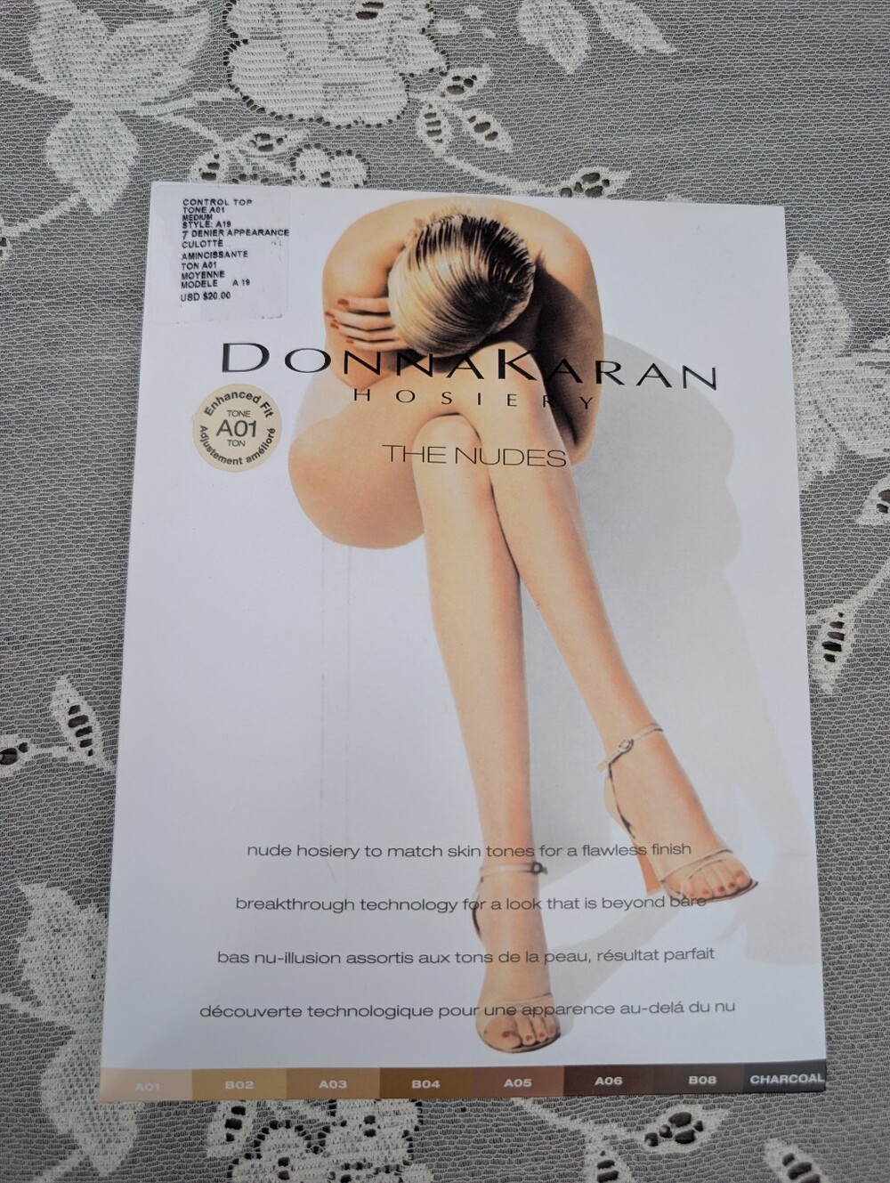 3 Donna Karan Nude Control Top Pantyhose Size Medium - Picture 2 of 10